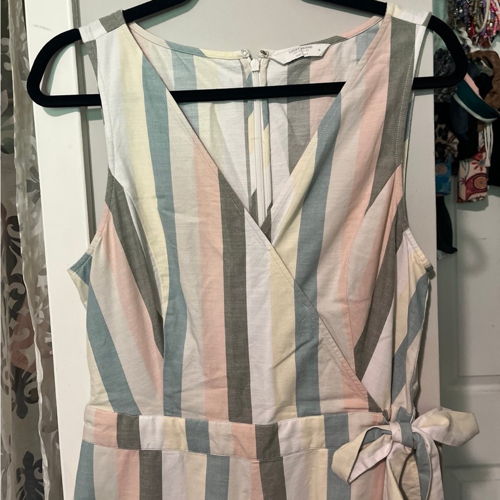 Lucky Brand Pastel Striped Wrap jumpsuit